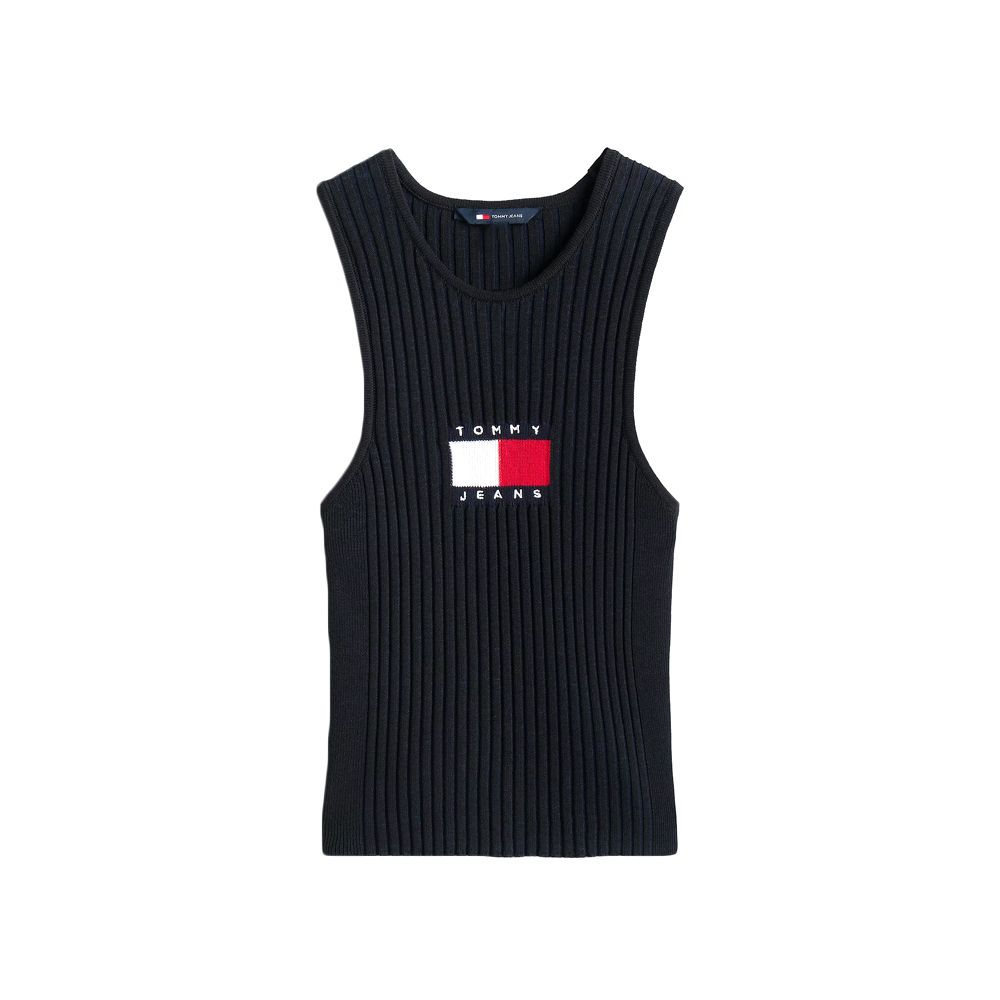 TOMMY HILFIGER - Débardeur côtelé Tommy Jeans pour femme - Noir 2