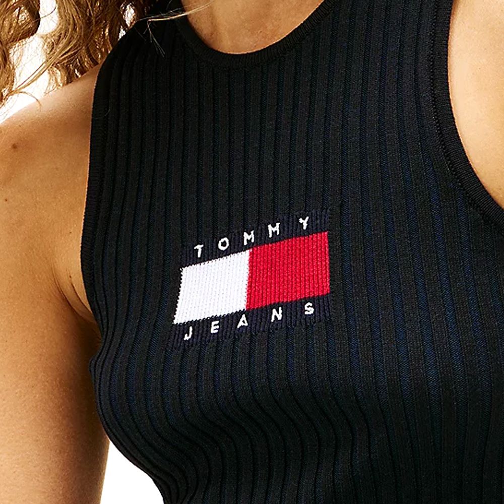 TOMMY HILFIGER - Débardeur côtelé Tommy Jeans pour femme - Noir 3