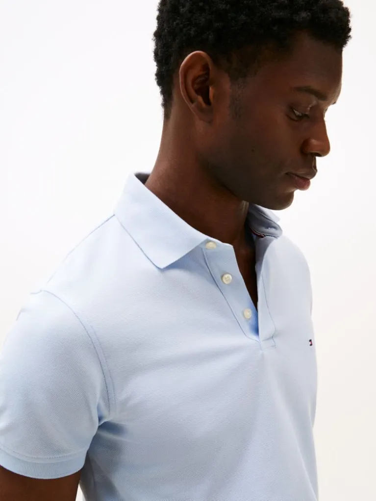 TOMMY HILFIGER - Polo en coton biologique coupe ajustée 1985 - Bleu Brise 2
