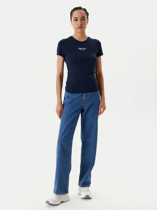 TOMMY HILFIGER - T-Shirt Essential DW0DW20913 Slim Fit - Bleu Navy