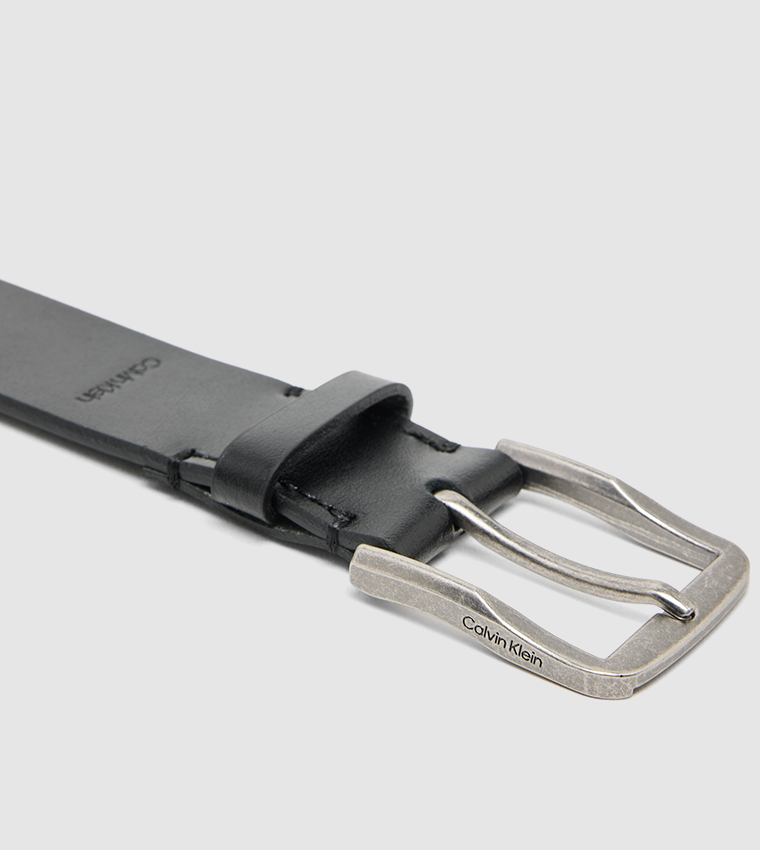 Calvin Klein - Ceinture en cuir avec logo - Noir 3
