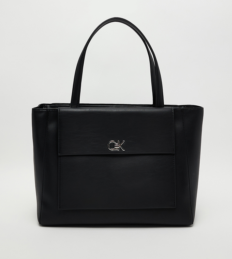 Calvin Klein - Sac bandoulière texturé avec poche avant - Noir