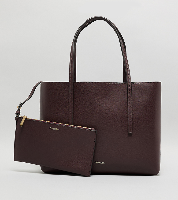 Calvin Klein - Sac cabas avec logo et porte-monnaie - Brun