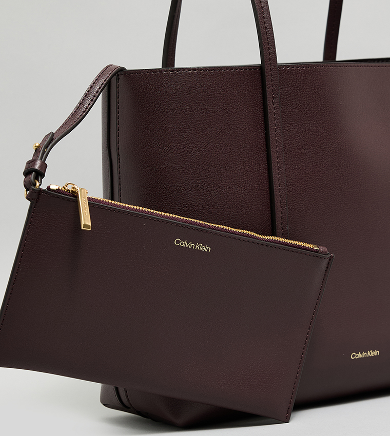 Calvin Klein - Sac cabas avec logo et porte-monnaie - Brun 5