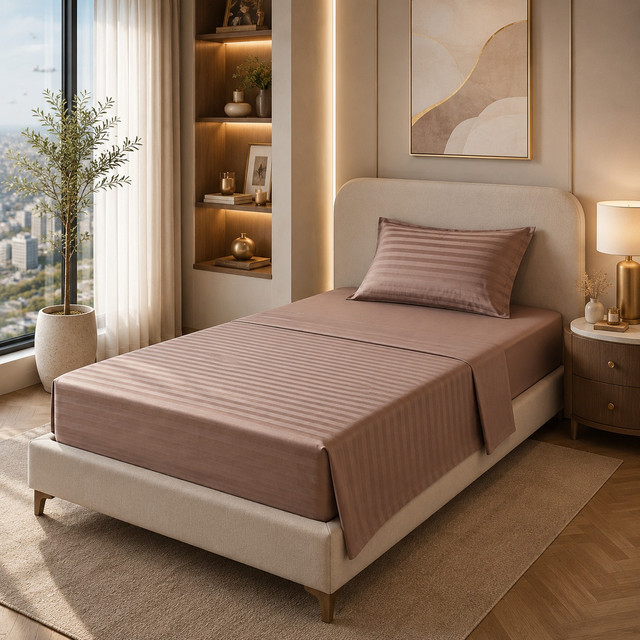 All&amp;More - Parure de Lit 1 Place Couleur Unie - Beige