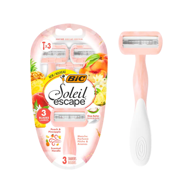 Bic - Soleil Escape Lot De 3 Rasoirs Pêche &  Ananas 3 Blades