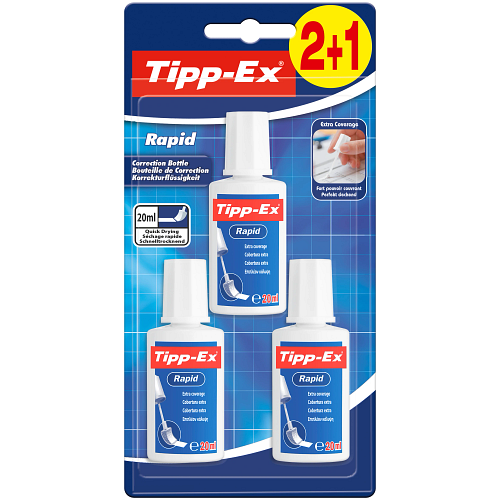 BIC - Tipp-Ex Correcteur liquide de haute qualité en flacon - 20 ml – Lot de 3