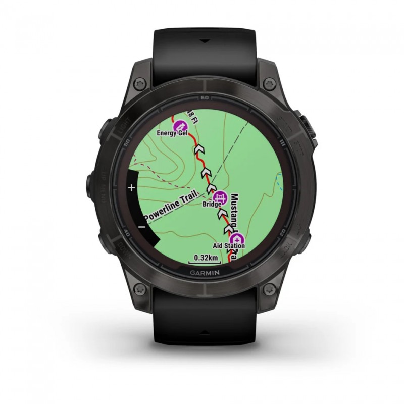 GARMIN - Fenix 7 Pro Sapphire Solar Edition - Titane Carbon Gray DLC / Bracelet Noir 3