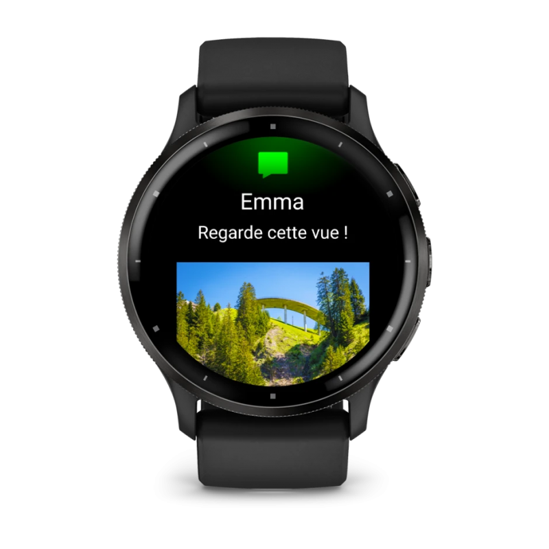 GARMIN - Venu 3 - Lunette Gray en acier inoxydable / Boîtier Noir / Bracelet en silicone Noir 3