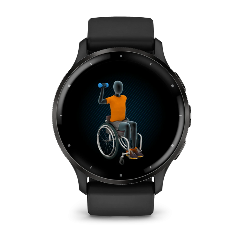 GARMIN - Venu 3 - Lunette Gray en acier inoxydable / Boîtier Noir / Bracelet en silicone Noir 5