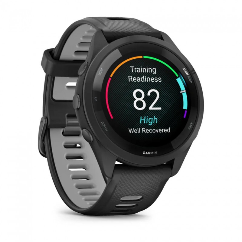 GARMIN - Forerunner 265 - Noire avec bracelet en silicone Noir/Gris