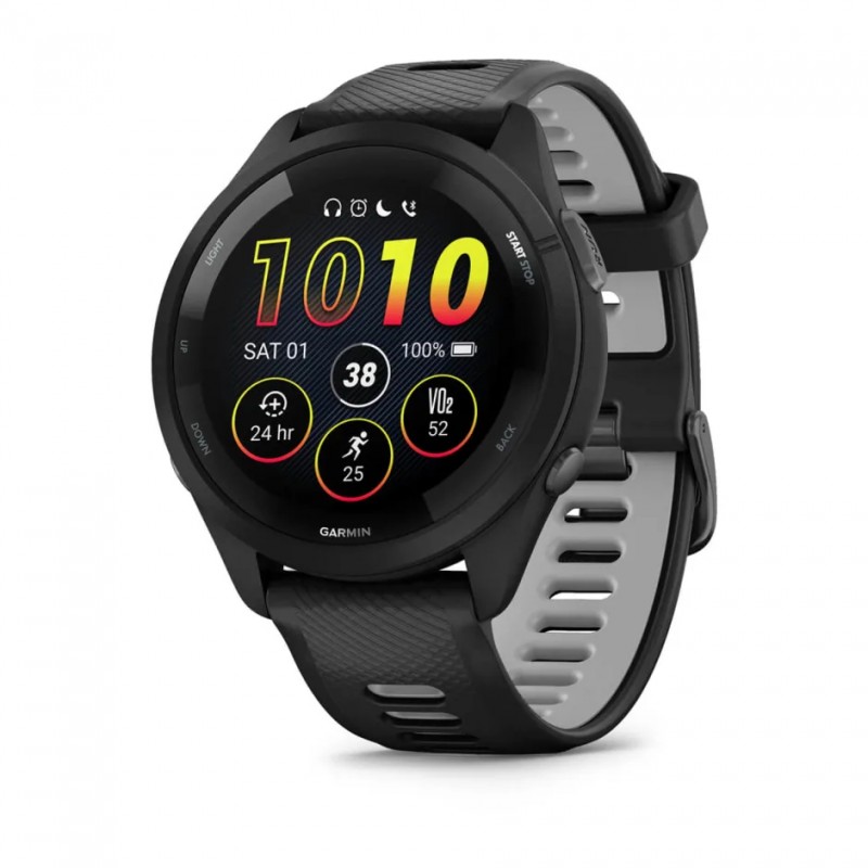GARMIN - Forerunner 265 - Noire avec bracelet en silicone Noir/Gris 2