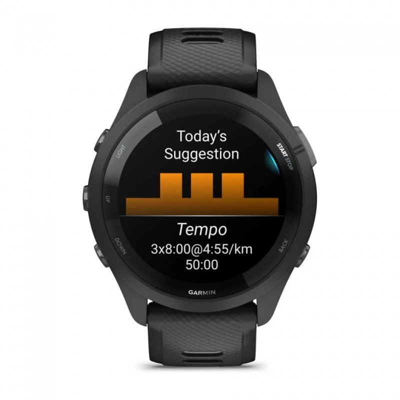 GARMIN - Forerunner 265 - Noire avec bracelet en silicone Noir/Gris 3