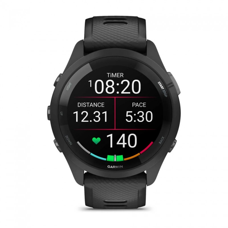 GARMIN - Forerunner 265 - Noire avec bracelet en silicone Noir/Gris 4
