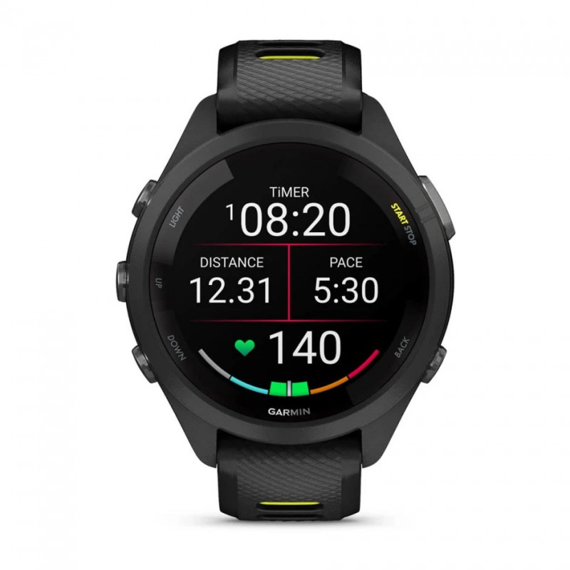 GARMIN - Forerunner 265S - Noire avec bracelet en silicone Noir/Jaune 2