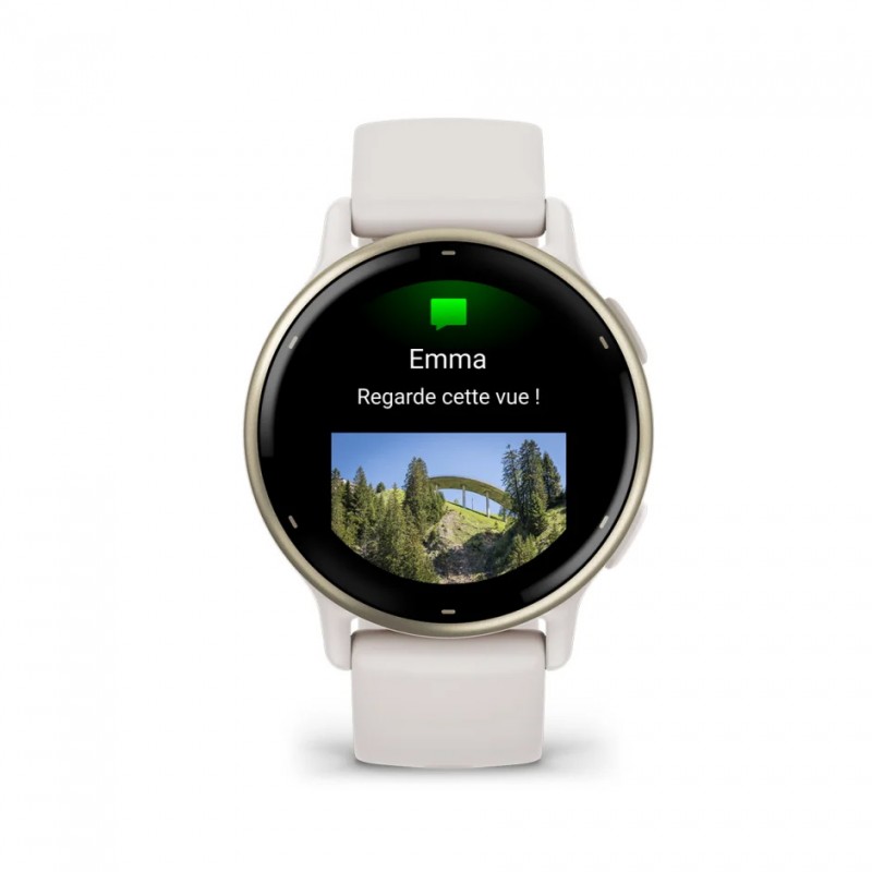 GARMIN - Vívoactive 5 - Ivoire / Lunette en aluminium Soft Gold / Bracelet silicone Ivoire 2