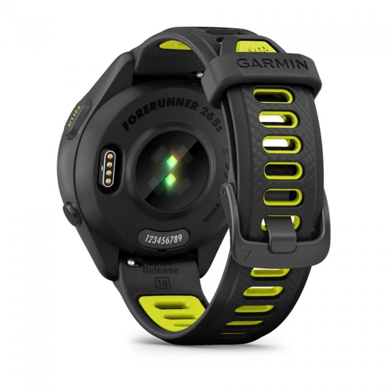 GARMIN - Forerunner 265S - Noire avec bracelet en silicone Noir/Jaune 7