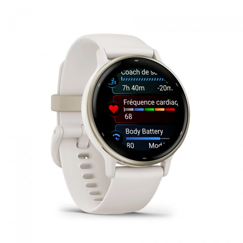 GARMIN - Vívoactive 5 - Ivoire / Lunette en aluminium Soft Gold / Bracelet silicone Ivoire 3