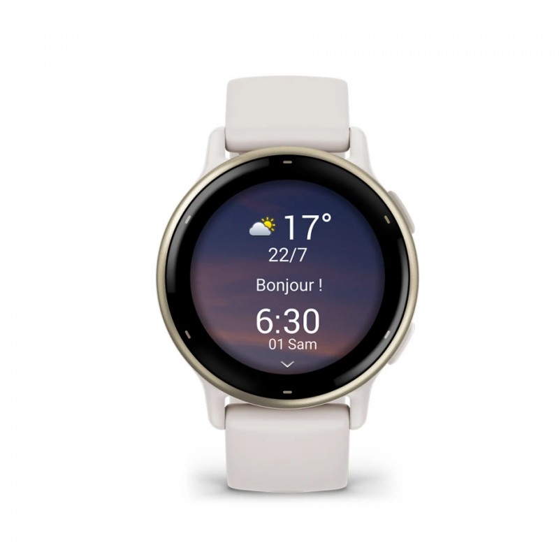 GARMIN - Vívoactive 5 - Ivoire / Lunette en aluminium Soft Gold / Bracelet silicone Ivoire 4