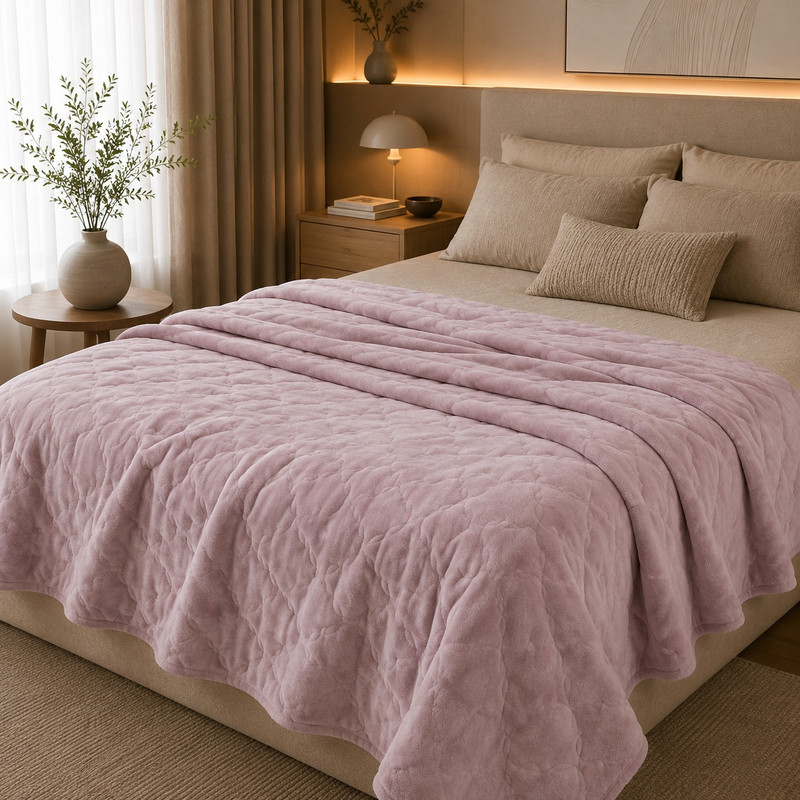 All&More - Plaid Polaire Doux - 220 × 240 cm - Violet Claire