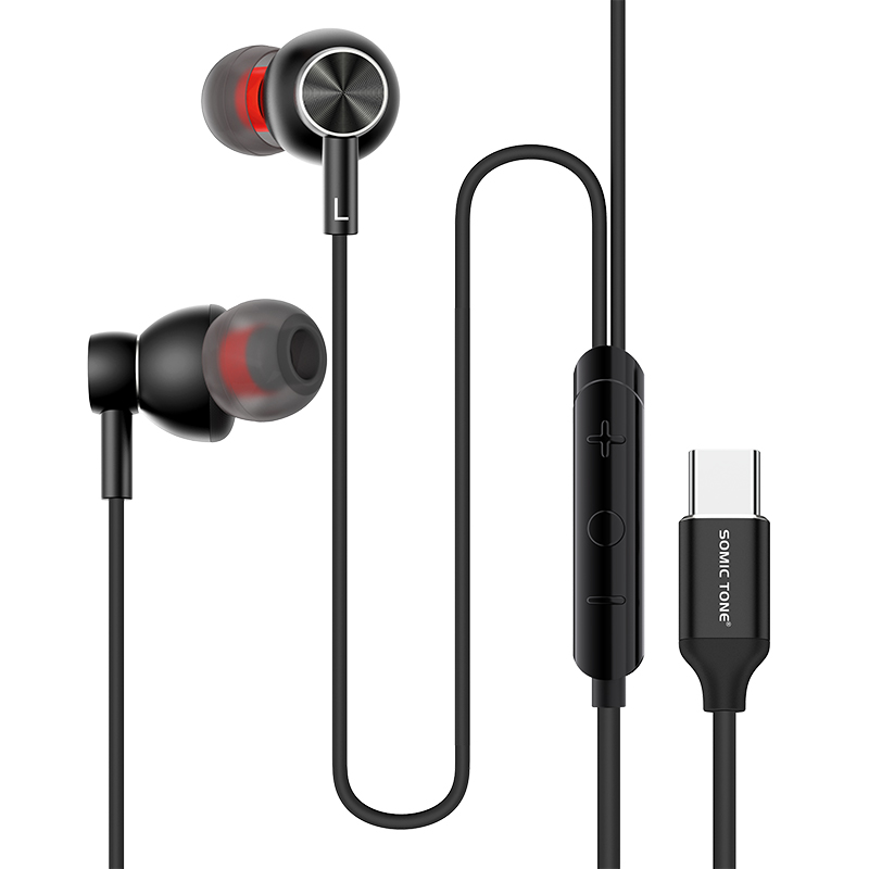 SOMIC TONE - Écouteurs Filaires Intra-Auriculaires Type C - Haut-parleurs 10 mm - Câble 1,2 m - Noir 2