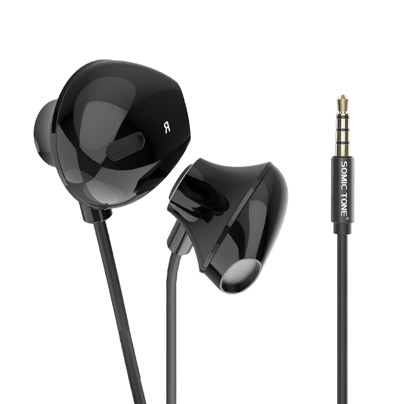 SOMIC TONE - Écouteurs Filaires D15 - Jack 3,5 mm, Haut-parleurs 14,2 mm, Câble 1,2 m - Noir 3
