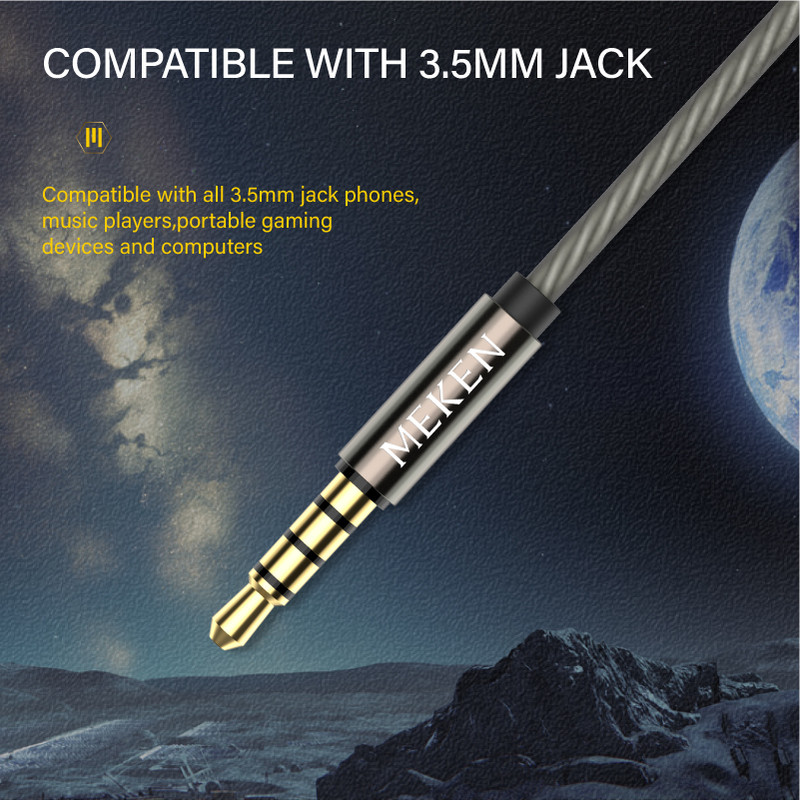 MEKEN - Écouteurs Filaires MEKEN ME300 - Jack 3,5 mm - Câble 1,2 m - Noir 4