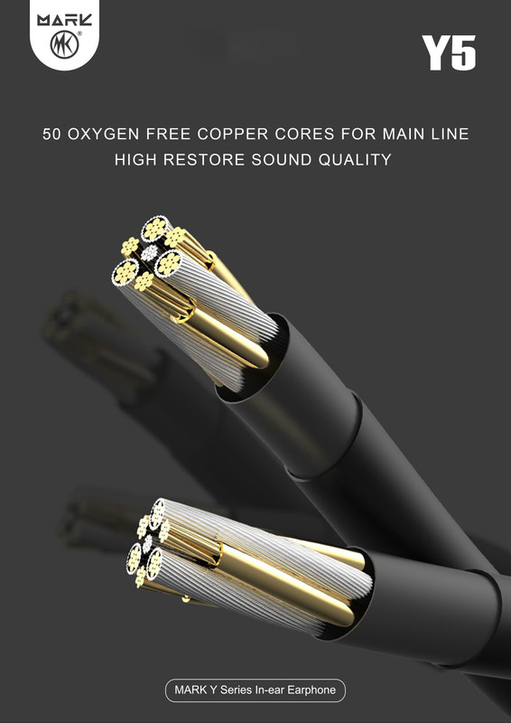 MARK - Écouteurs Filaires Intra-Auriculaires MARK Y5 Type C - Son Metal Bass - Câble 1,1 m - Gold 3
