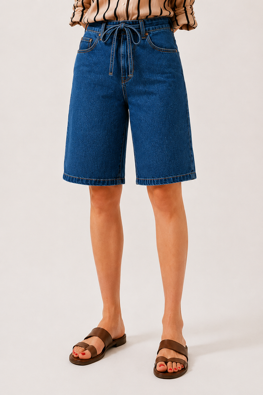 DNM Atelier - Short Jeans Femme - Bleu Moyen