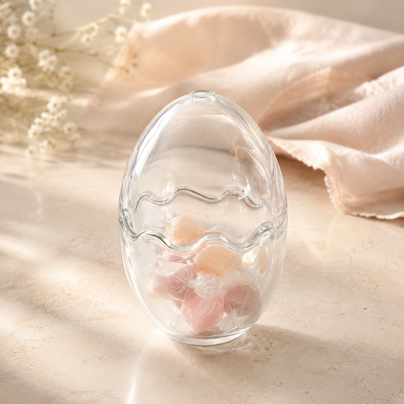 NEST - Bonbonnière en Verre Forme uf - Transparent