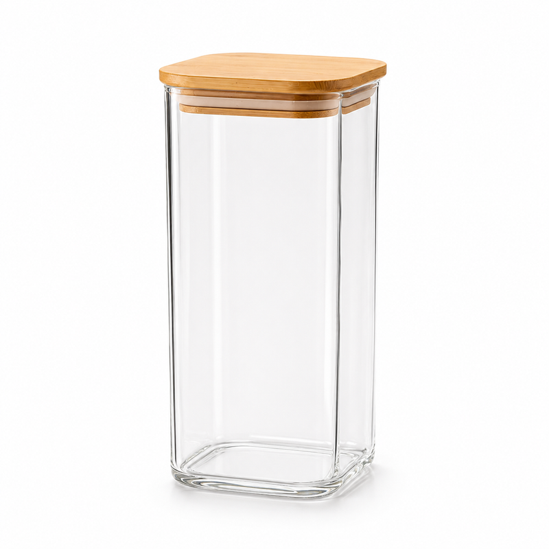NEST - Boîte de Conservation en Verre 450 ml Couvercle en Bambou 2