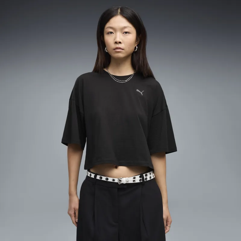 Puma - T-shirt court oversize WARDROBE ESS Femme - Noir 2