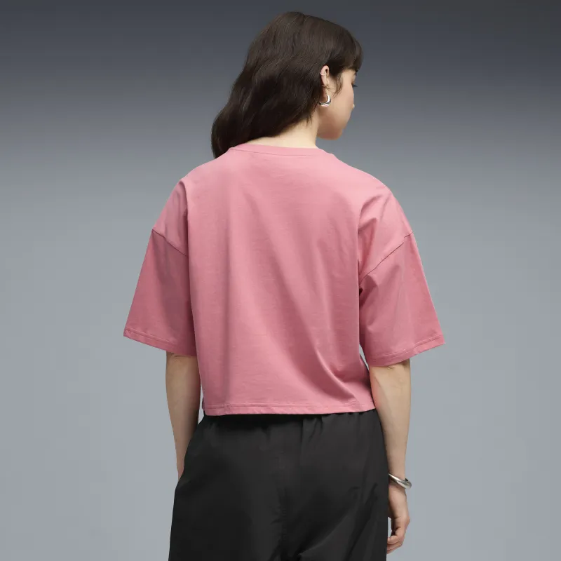 Puma - T-shirt court oversize WARDROBE ESS Femme - Rose 2