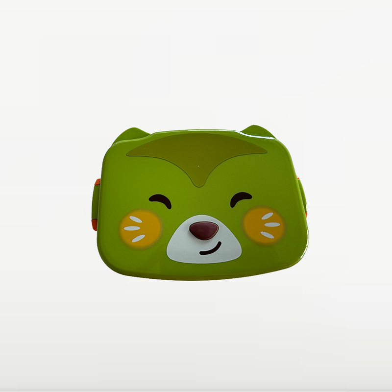 NEST - Lunch Box Enfant avec Couverts - Motif Ourson - Vert & Beige 4