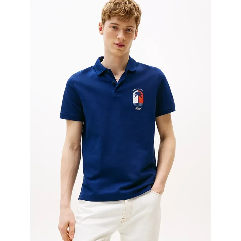Tommy Hilfiger - HOTEL GRAPHIC POLO SHIRT - Marine
