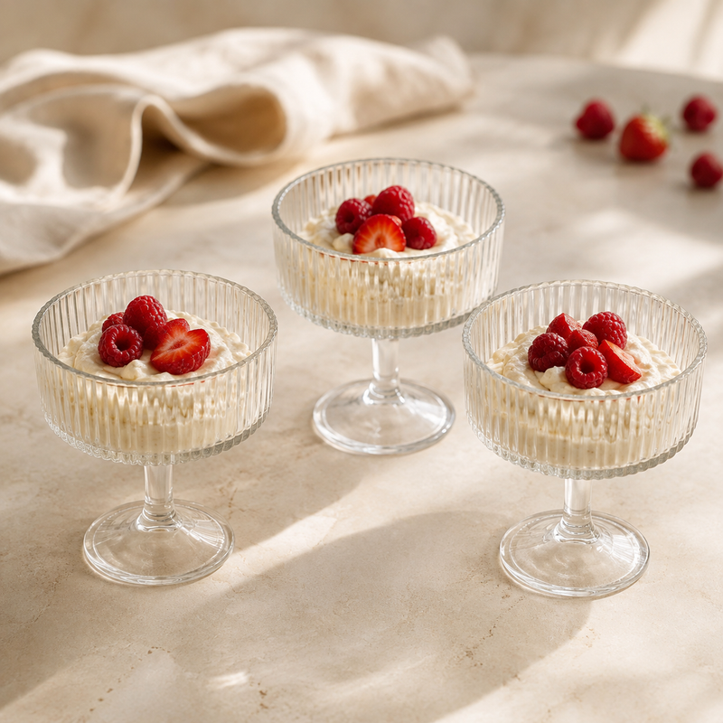 NEST - Lot de 3 Coupes à Dessert en Verre - Transparent 4