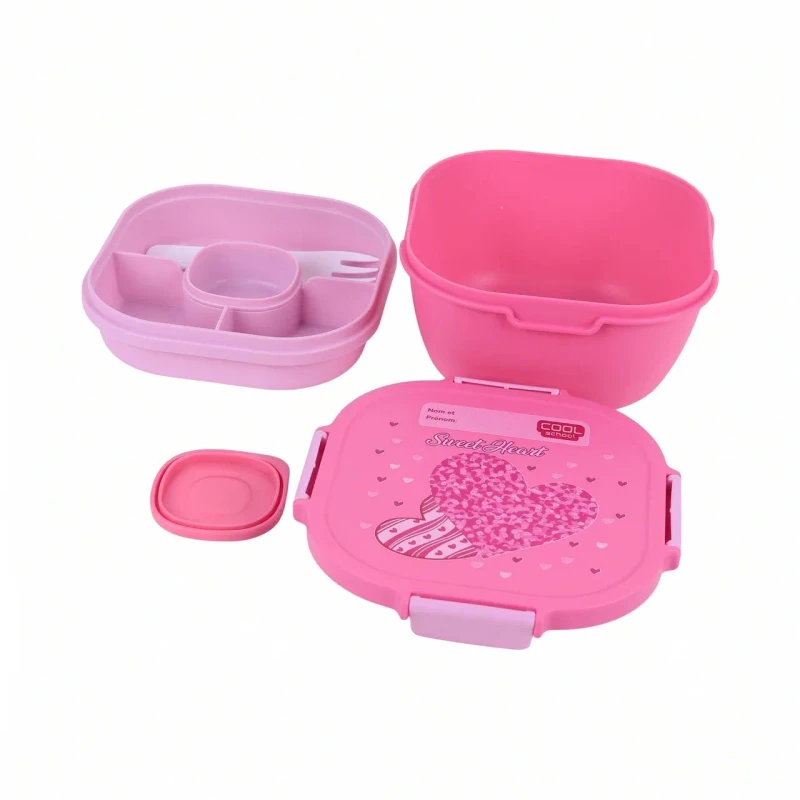 COOL SCHOOL  - Pack Scolaire 4 Pièces - Motif Sweet Heart Rose 5
