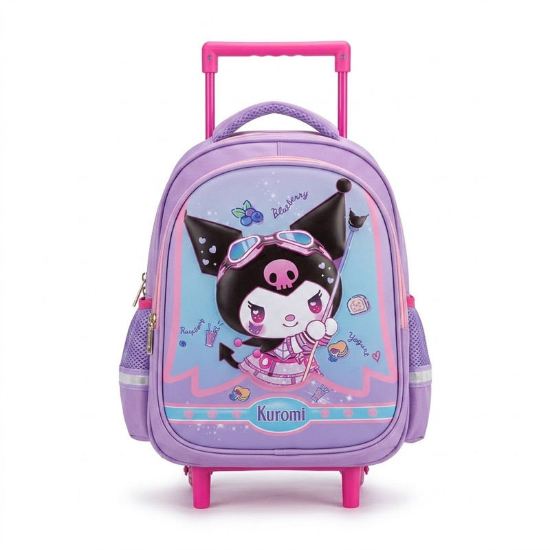 SMM - Sac à Dos Scolaire à Roulettes Kuromi - Violet & Rose