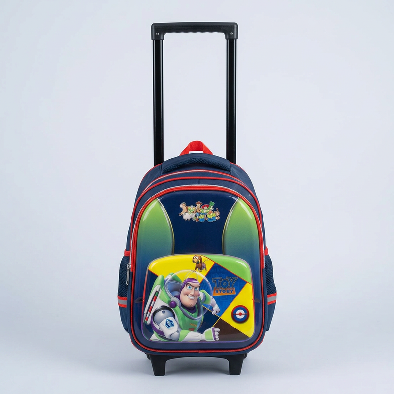 LEATHER - Cartable Scolaire avec Chariot Toy Story - Bleu Marine & Vert