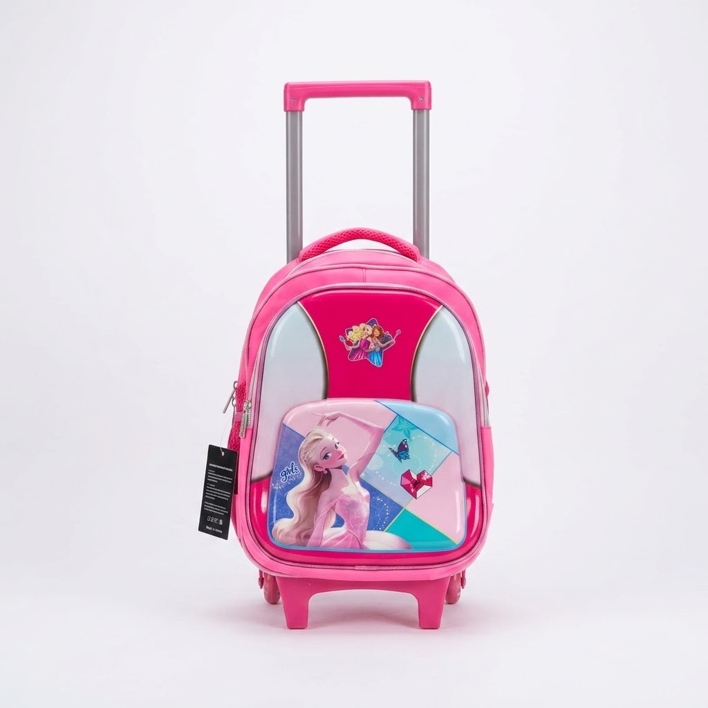 LEATHER - Cartable Scolaire avec Chariot Reine des Neiges - Rose