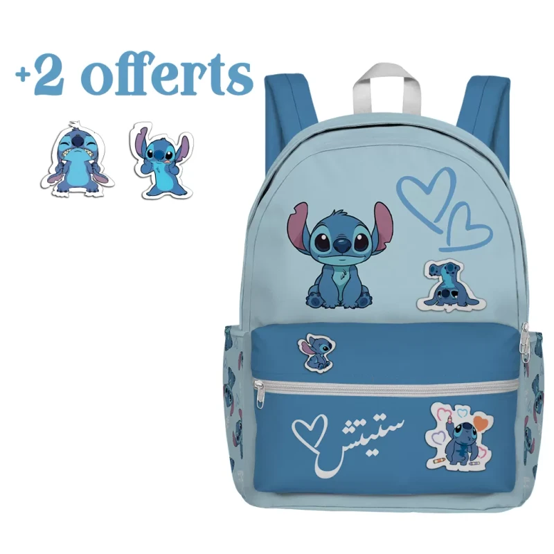 DUO ACCESSORIES - Sac à Dos Casual S - Motif Stitch avec 2 Mascottes Offertes - Bleu