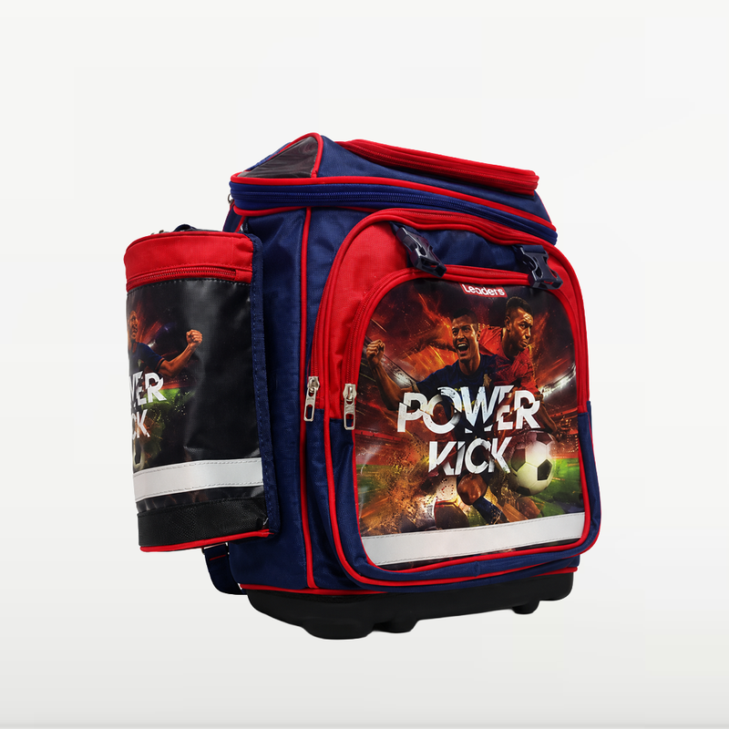 LEADERS - Cartable Scolaire LBH 7 Power Kick - Motif Football - Rouge et Bleu
