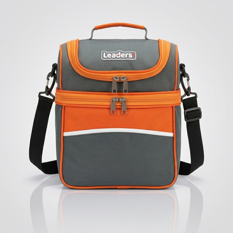 LEADERS - Porte-Goûter Thermique Isotherme - Gris et Orange