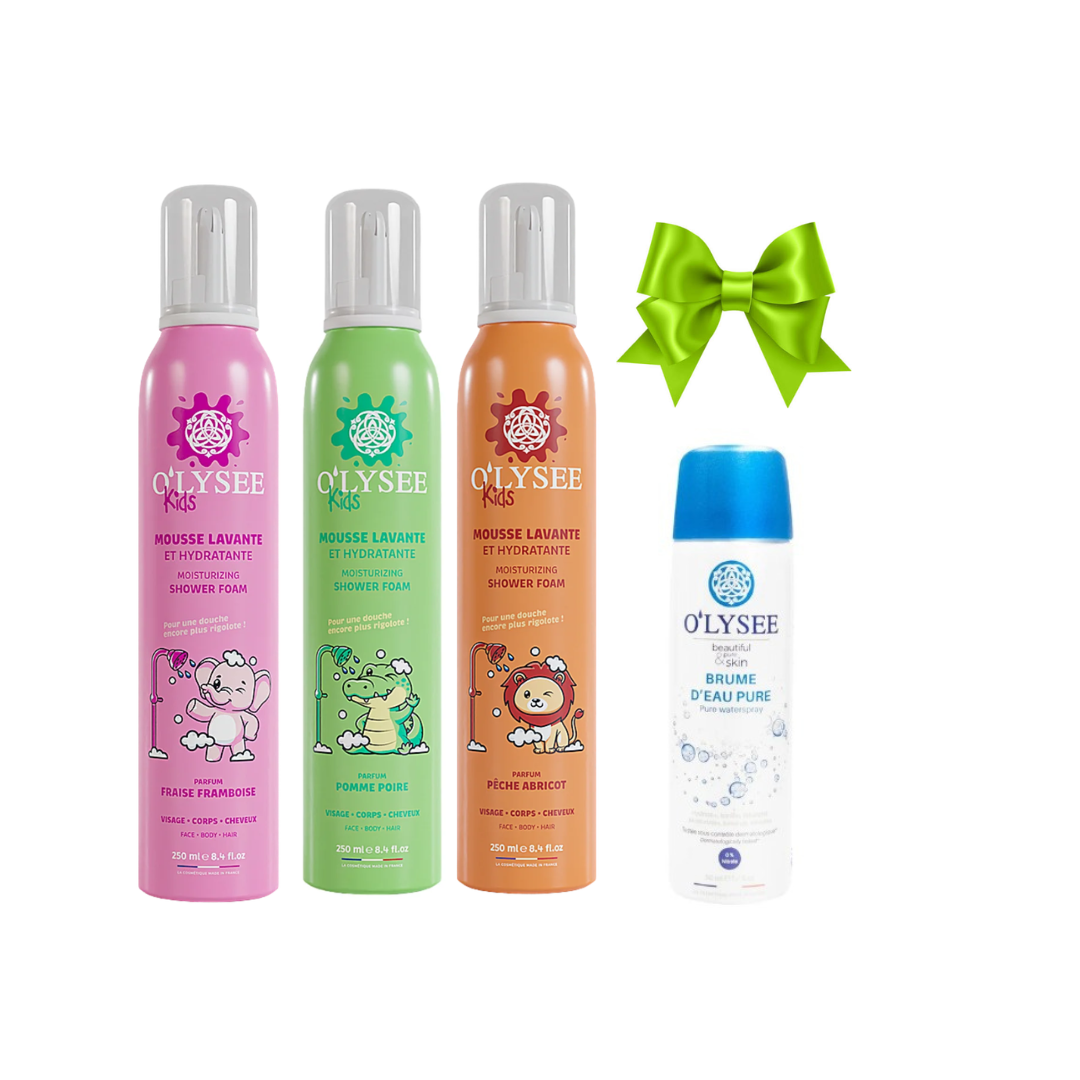 O'Lysee - Pack Trio Douceur Chantilly – 3 Mousses Lavante Enfants + Une Brume D'eau Pure 50ml ( Gratuite)