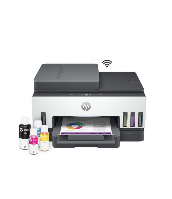 HP - Imprimante Multifonction 3-en-1 Smart Tank 720 Wi-Fi Recto-Verso - Gris
