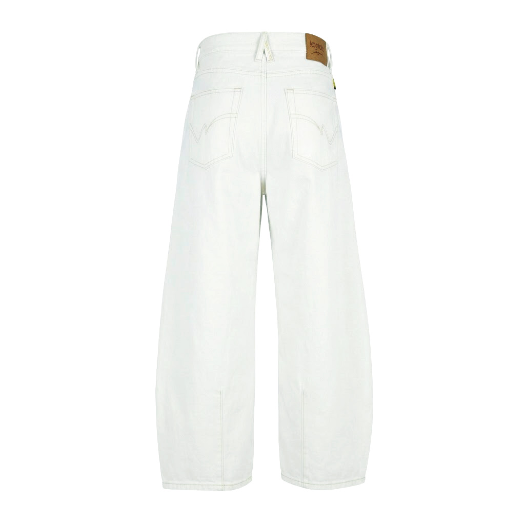Kontakt - Barrel jeans unisexe - BIBOO - Blanc 3