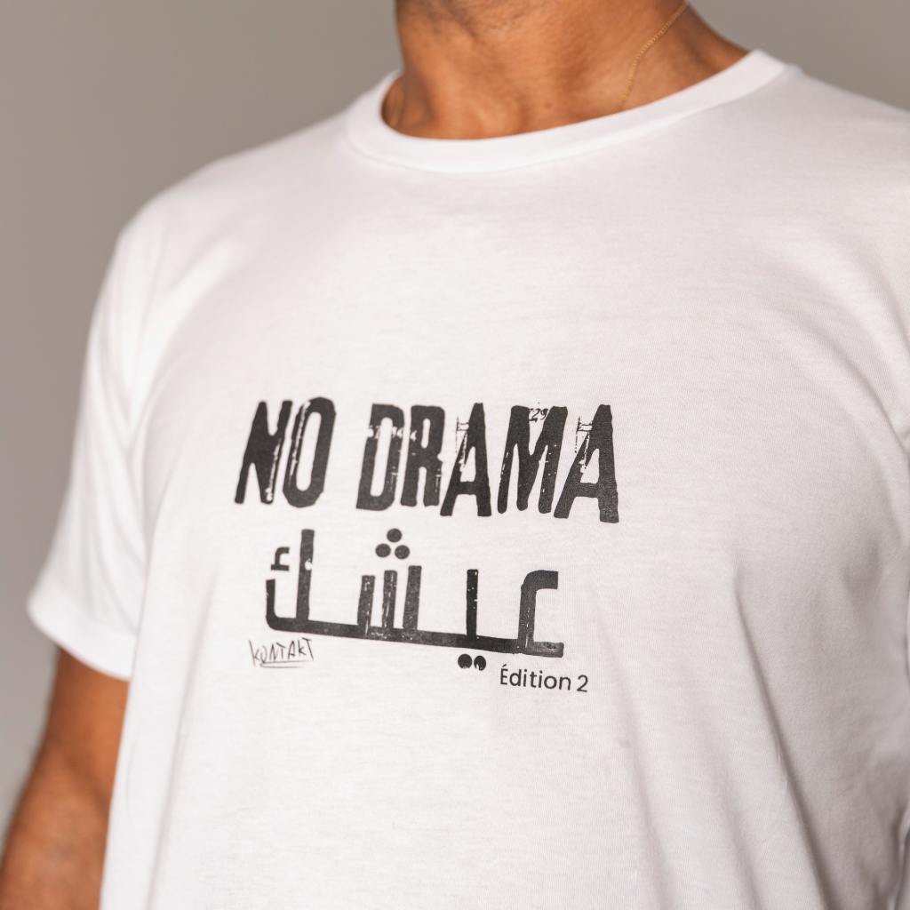 Kontakt - T-shirt unisexe manches courtes NO DRAMA ???? - Blanc 3