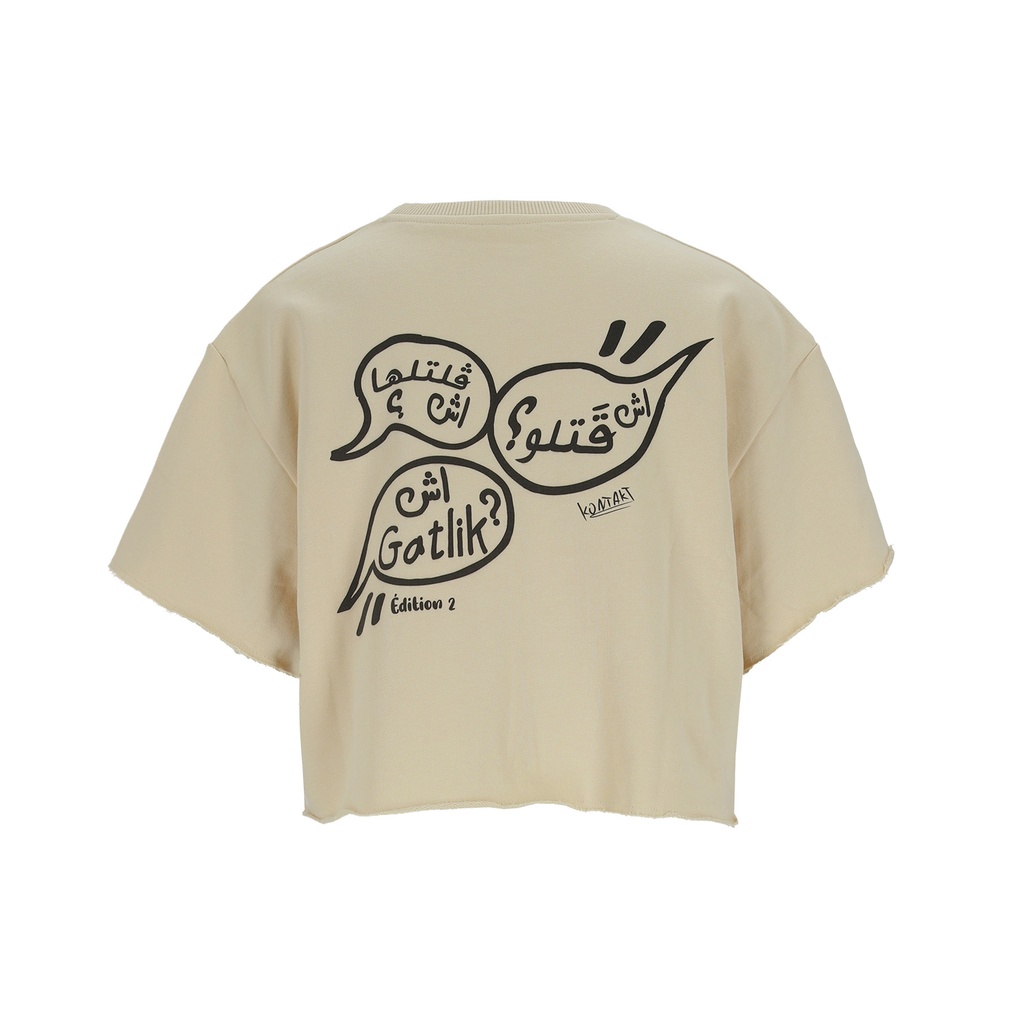 Kontakt - Sweat sur taille femme manches courtes   avec pin-up ECH GATELK? - Kaki 2