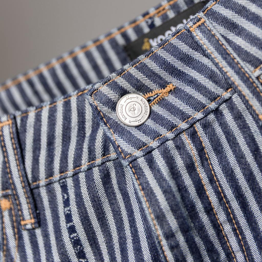 Kontakt - Baggy Jeans unisexe en jacquard - Bleu Foncé 3