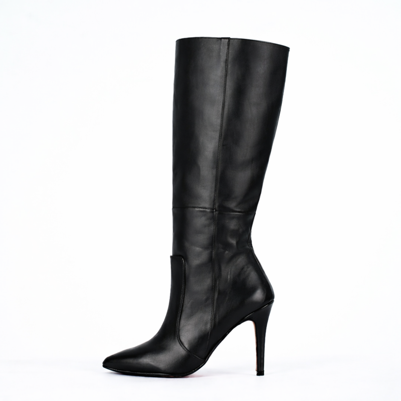 MareBlu - Bottes pour femme en cuir  - Noir
